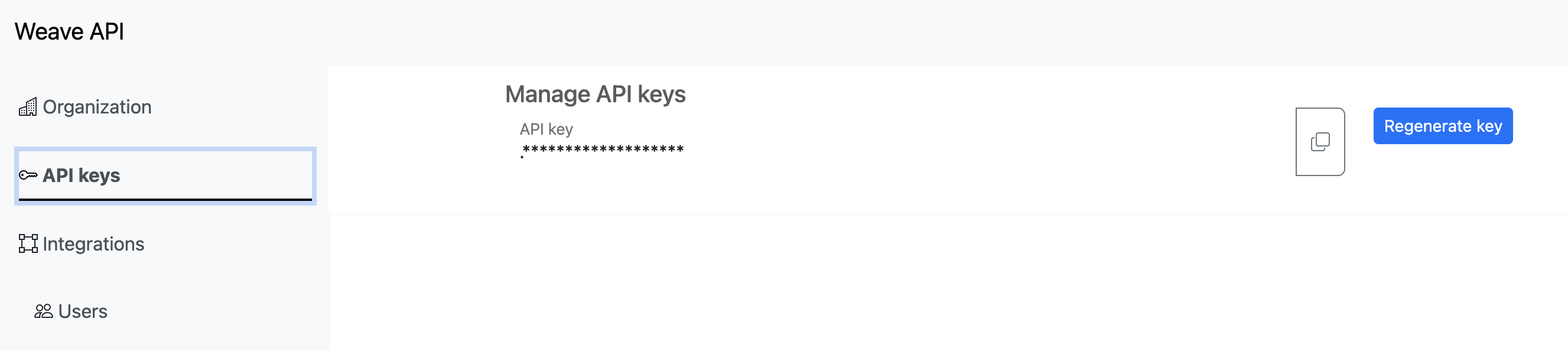 Generate API keys