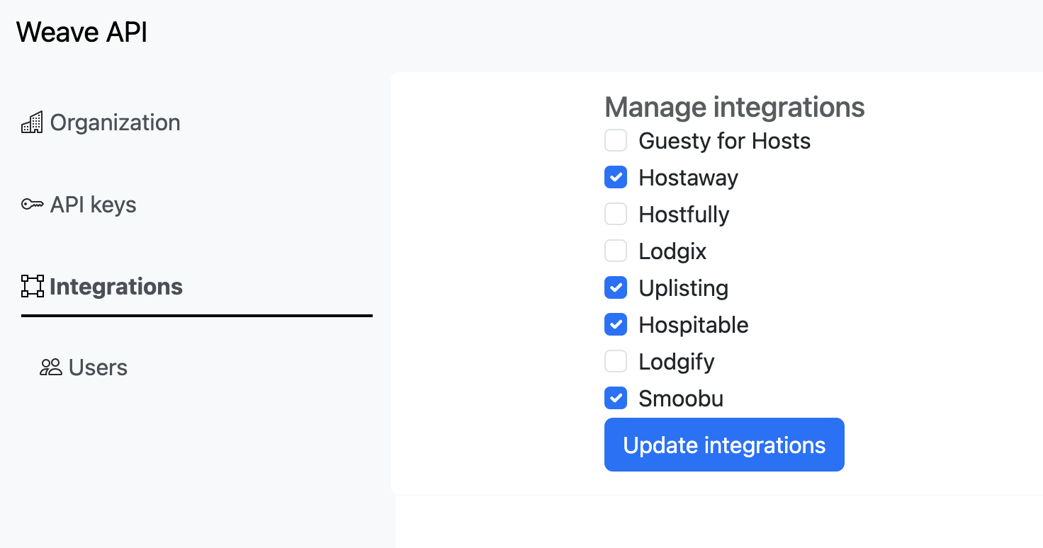 Activate required integrations